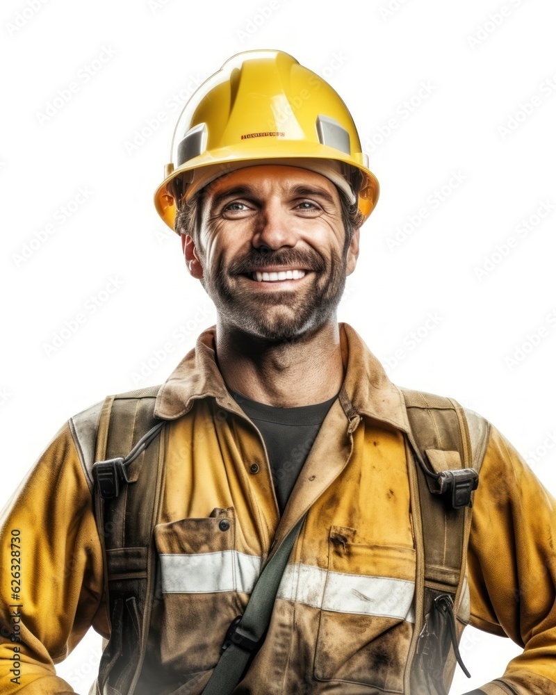 Beatiful confidence man builder worker in uniform and safety helmet smilling. Labour day. Beatiful confidence man builder worker in uniform and safety helmet smilling. Labour day.