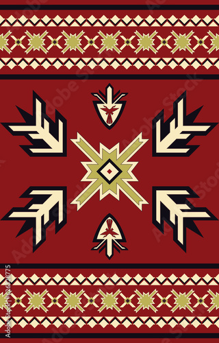 Carpet pattern. Seamless geometry. Western handmade saddle blanket rug pattern, Aztec,
