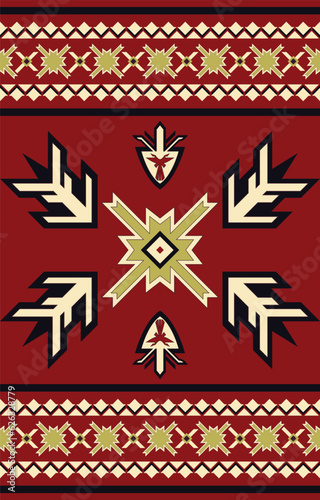 Carpet pattern. Seamless geometry. Western handmade saddle blanket rug pattern, Aztec,