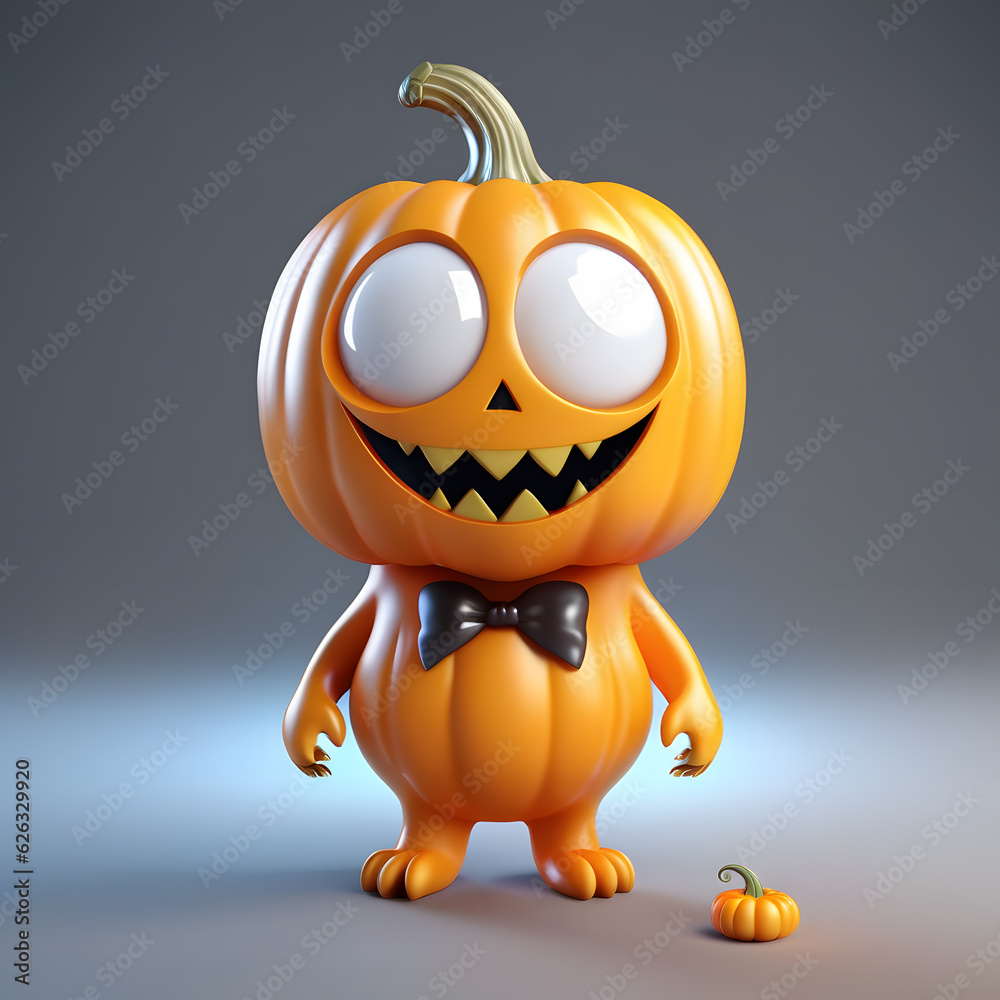 3d cute pumpkin monster in formal suito on halloween 3d cute pumpkin monster in formal suito on halloween