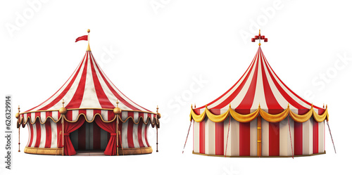 circus tent, carnival tent isolated on transparent background