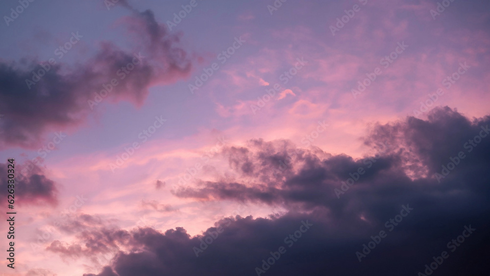 Pink Clouds on a black Sky, Dawn Hues,Pink, Soft Light- a Wallpaper Background