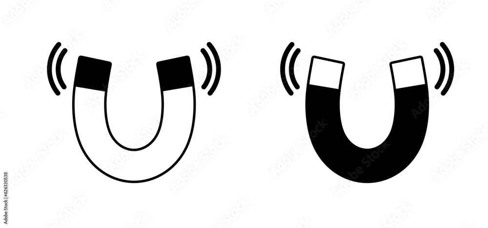 Danger magnetic field. The magnet is always on. Caution horseshoe