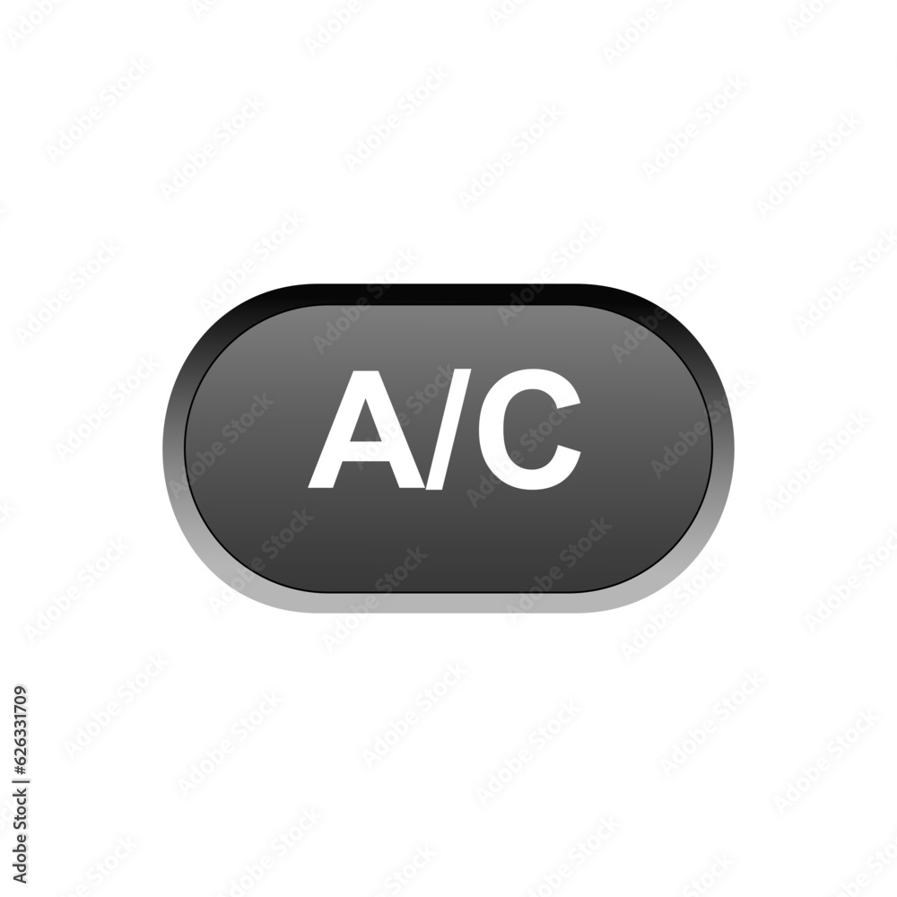 AC button icon vector design template and illustration AC button icon vector design template and illustration
