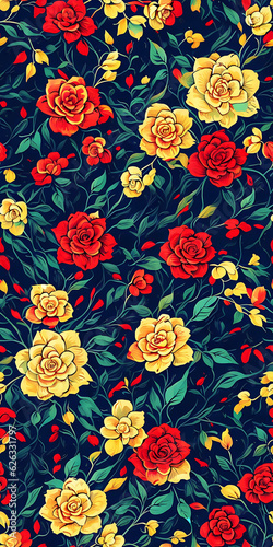 Seamless patterns  step repeating patterns design  rose flower with patterns. Ai generated