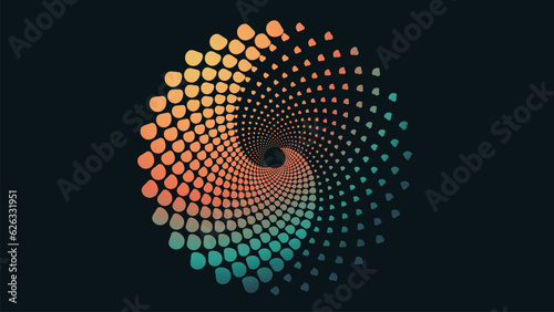 Abstract spiral star in planetary galaxy in wavy line in dark blue background with for your effective project in creative style.