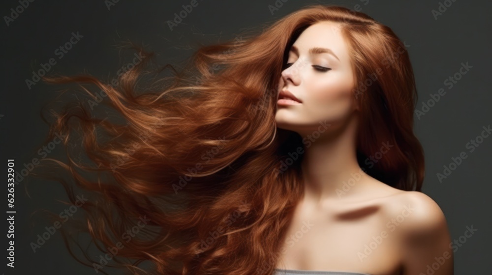 Beautiful model woman with long hairstyle care and beauty hair products Beautiful model woman with long hairstyle care and beauty hair products