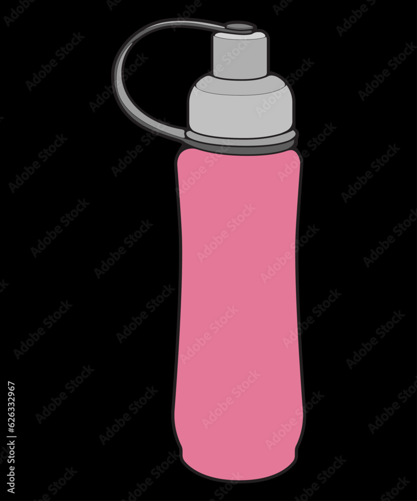 Coloring of tumbler bottle outline drawing vector, tumbler bottle in a