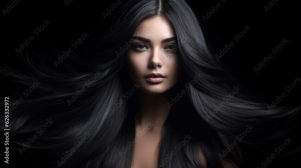 Beautiful model woman with long hairstyle care and beauty hair products. Beautiful model woman with long hairstyle care and beauty hair products.