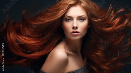 Beautiful model woman with long hairstyle care and beauty hair products.  © Viktor