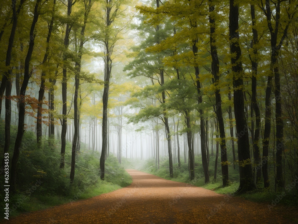 Fototapeta premium Peaceful woods of Smoky mountain in early morning