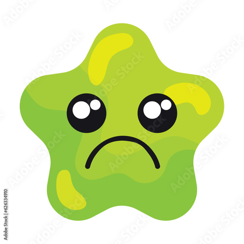 Isolated sad cute star shape emoji Vector