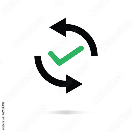 simple cash flow icon or easy transfer. flat style trend repeat arrow logotype graphic design technology element isolated on white background. concept of mobile app or right and left direction