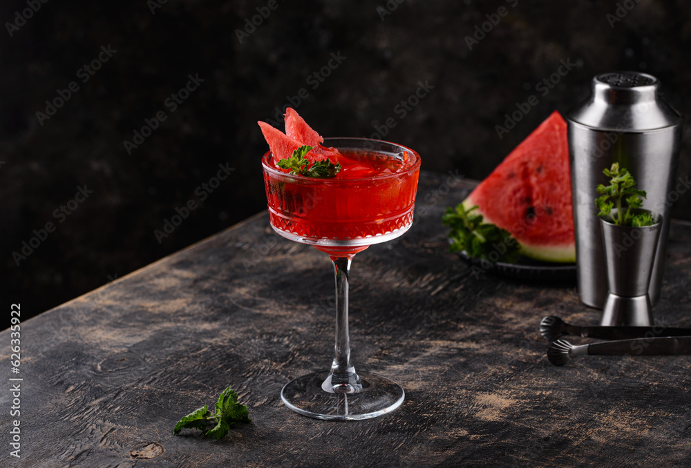 Fresh watermelon cocktail or mocktail Fresh watermelon cocktail or mocktail