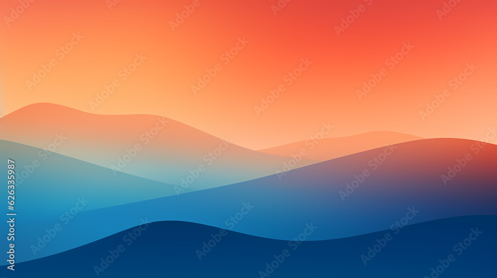 Engaging Orange-Blue wavy Gradients Wallpaper ai generative 