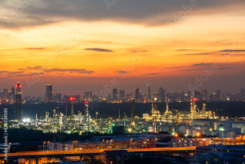 Aerial  view Industry Oil refinery oil and gas refinery background, Business petrochemical industrial, Refinery oil and gas factory power and fuel energy, . Fuel refinery industry at morning light