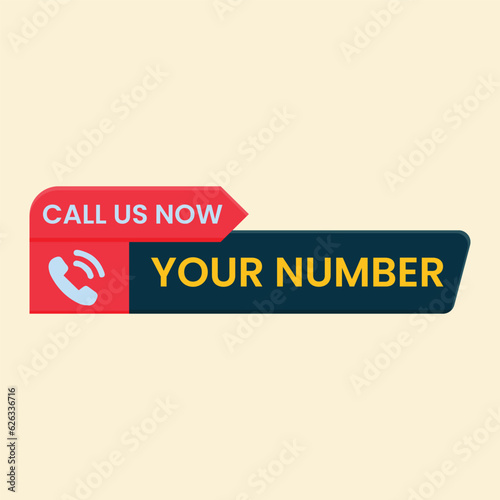 red yellow call us now button