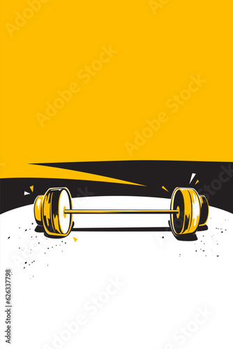 Weight lifting abstract background design. The sports concept