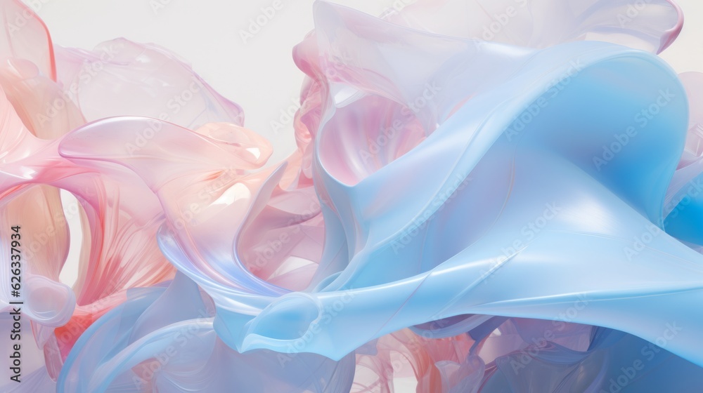 Soft Colored Abstract Waves Painting Soft Colored Abstract Waves Painting