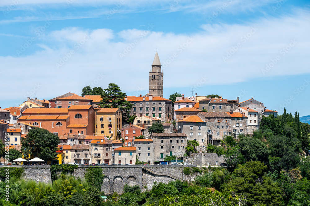 Wonderful town of Labin, Croatia, located on istrian coast, full of old, stone houses and popular destination for tourist visits in summer season
