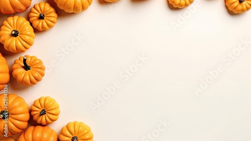 Halloween pumpkin orange black and white copy space with plain color autumn background