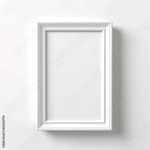 White picture frame on wooden wall