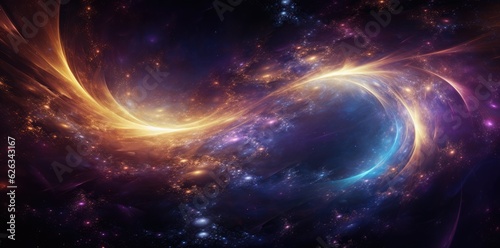Swirl galaxy milky way stars purple yellow other dimension cloud space background