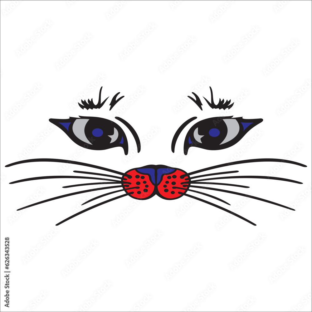 cute and funny cat face vector can be used as graphic design