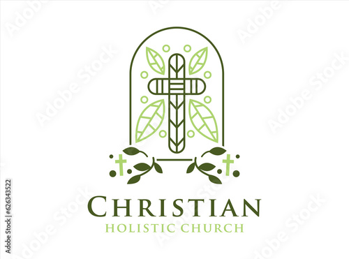 Geometric Cross Cruch logo design template
