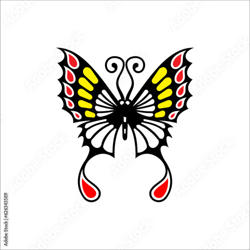 vector butterfly with colorful wings can be used as a graphic design