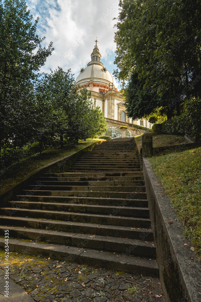 Fototapeta premium Sanctuary of our Lady of Sameiro, beautiful Church on top of the Hill. Braga Portugal. July 7 2023.