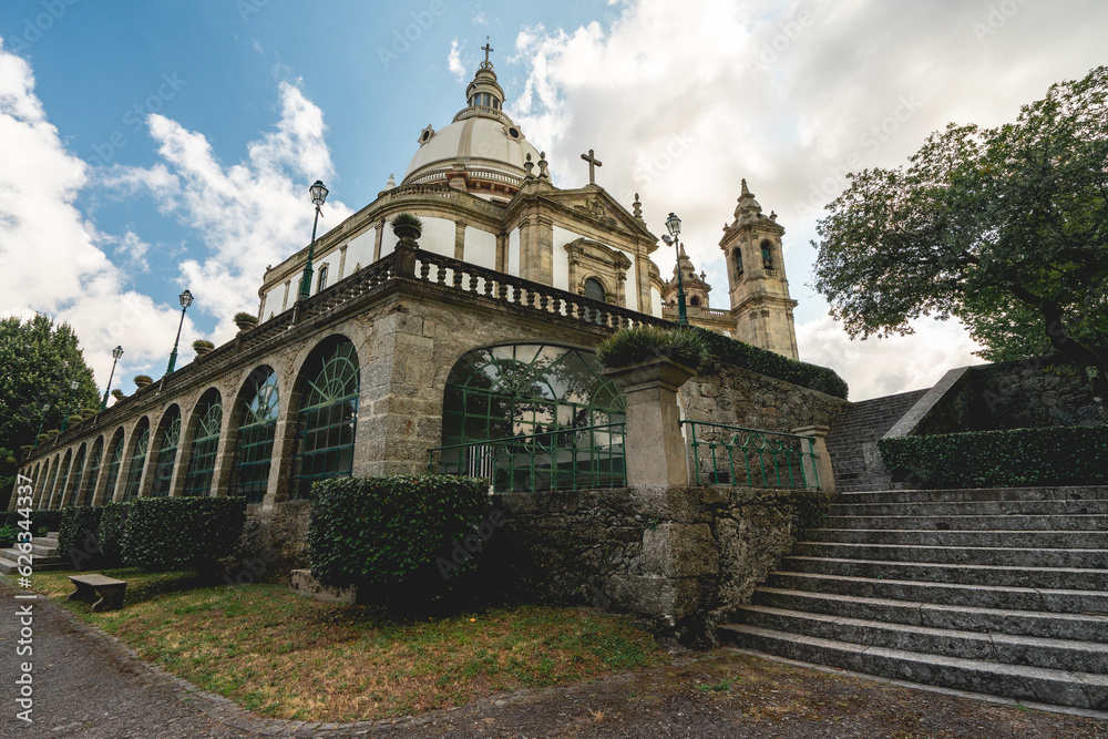 Sanctuary of our Lady of Sameiro, beautiful Church on top of the Hill. Braga Portugal. July 7 2023.