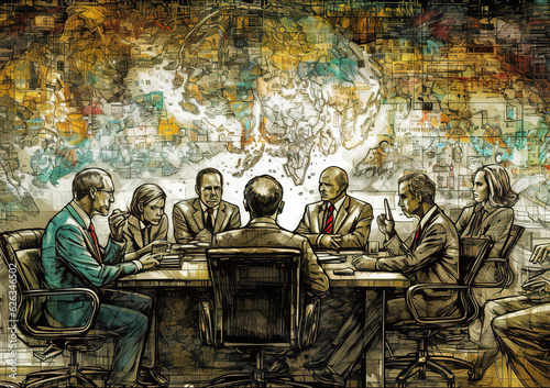 Fotografia Politicians, business people having a meeting