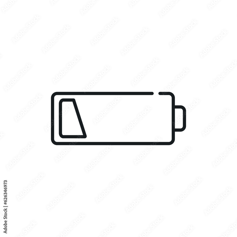 Battery icon. Vector illustration in trendy line style. Battery icon. Vector illustration in trendy line style.