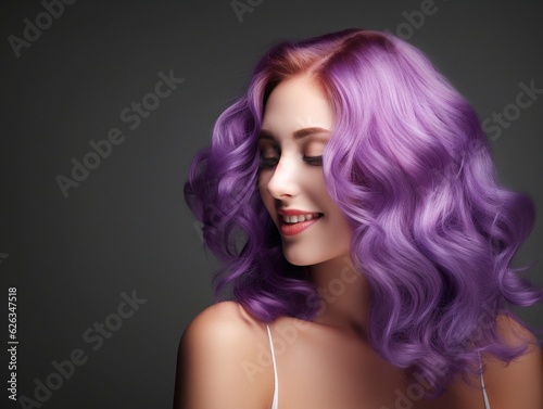 Purple haired woman, generative ai