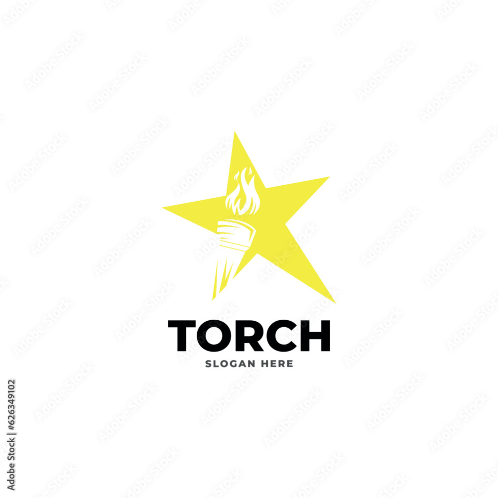 torch star logo vector template. torch star logo vector template.