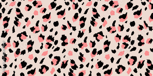 Abstract Leopard Skin Seamless Patterns. Animal print. geometric folklore ornament for textile banner, cover, wallpaper. Vector illustration.