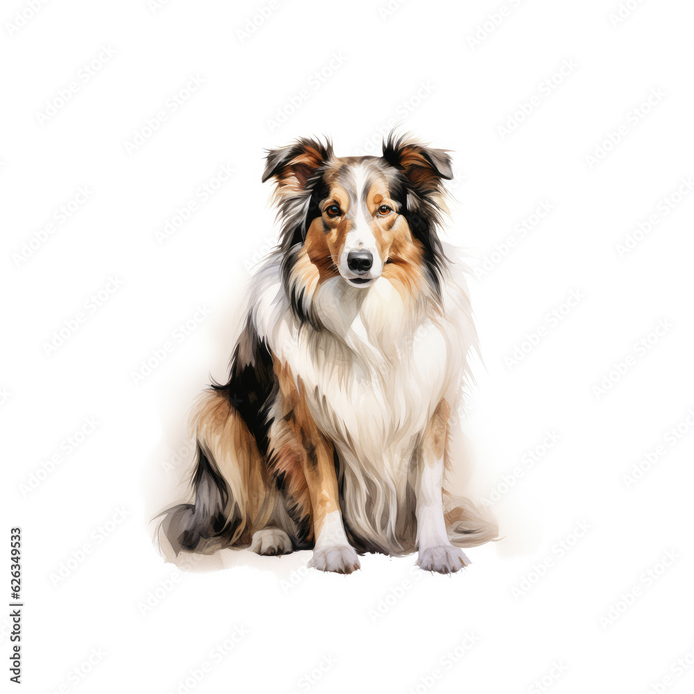 Collie Illustration, Zeichnung, Wasserfarben, ideal für Bücher, Kinderbücher, Magazine, Blogs, Poster, T-Shirts, Plakate, weitere Tier im gleichen Stil verfügbar Collie Illustration, Zeichnung, Wasserfarben, ideal für Bücher, Kinderbücher, Magazine, Blogs, Poster, T-Shirts, Plakate, weitere Tier im gleichen Stil verfügbar
