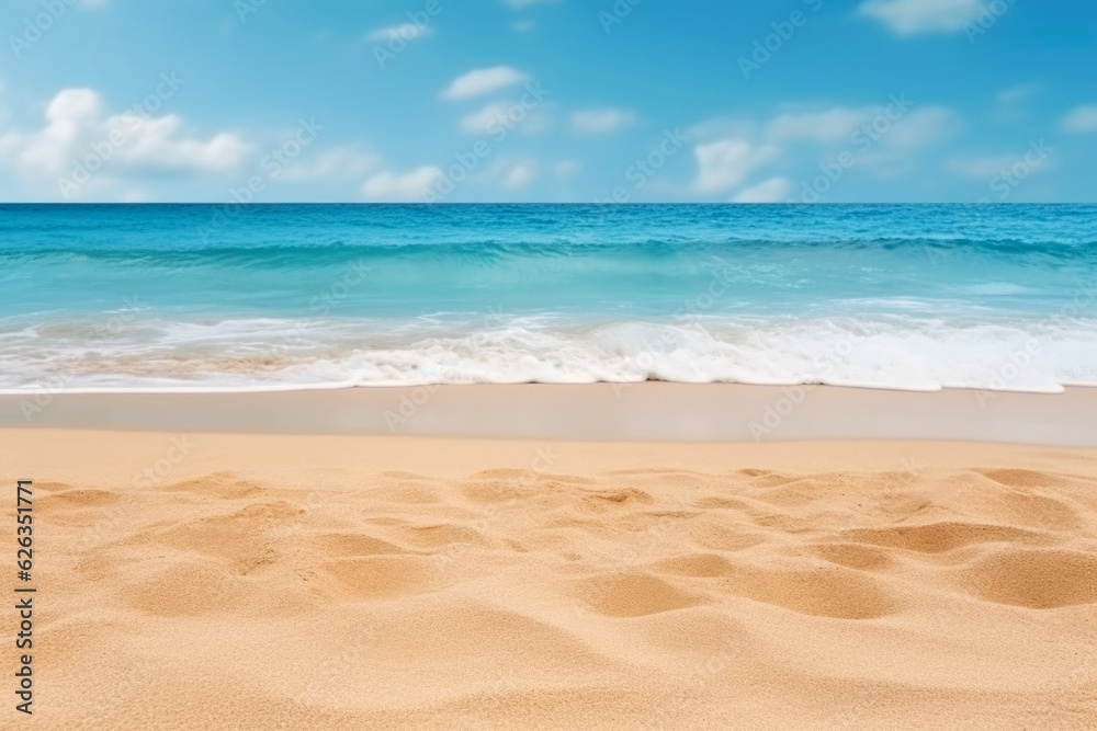 Beautiful tropical beach and sea background. Copy space for text.