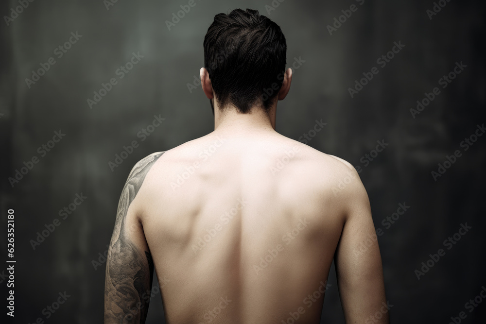 Back of a man for Tattoo Mock-up