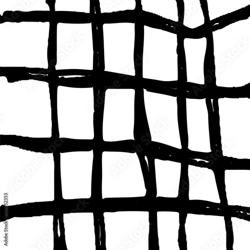 The pattern of the uneven cage is hand-drawn. Vector. Grunge.