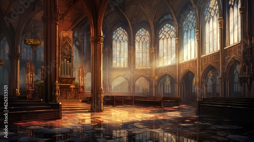 Interior of the church of the holy sepulchre, Generative AI