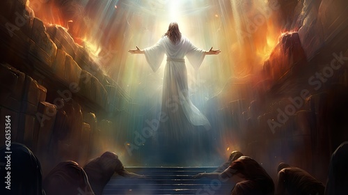 Resurrection of Jesus Christ, God's radiance, Jesus in heaven, Generative AI