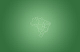 Ilustração do mapa do Brasil com contorno branco em um fundo verde