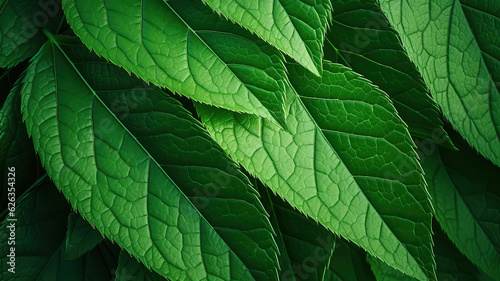 Green leaf, nature background. Generative Ai