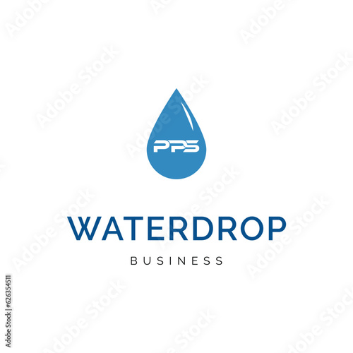 Initial Letter PPS Waterdrop Icon Logo Design Template