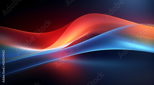 "Vibrant Minimalism: Abstract Wave Background in Blue and Orange, Infused with Dark Silver and Light Red Hues waves
