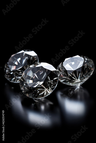 Diamanten auf schwarz  hochkant  negativer Raum f  r Typo  Edelstein-   Juwelen-   Juwelier-Werbung