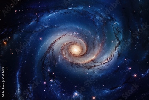 Spiral Galaxy and the Cosmic Dance: The Universe in Harmony, generative IA