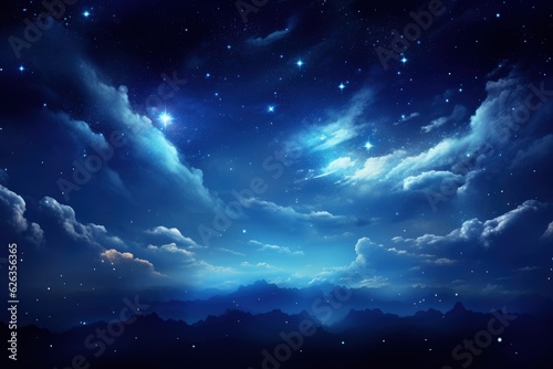 Enchanting Summer Night Sky Fantasy Clouds Watercolor Background AI Generation